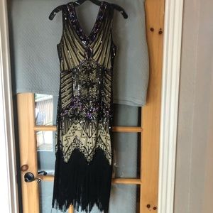 Black Sequin Flapper Dress